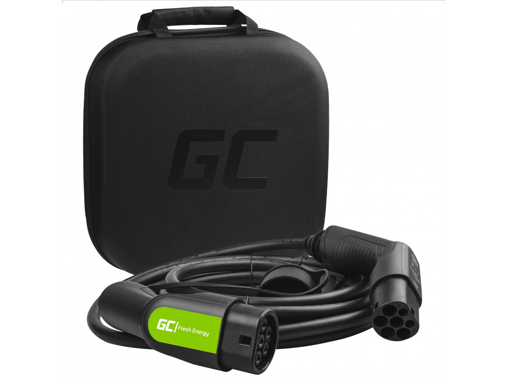 green cell gc type 2 11kw toltokabel ev phev hordozó tartó táskával